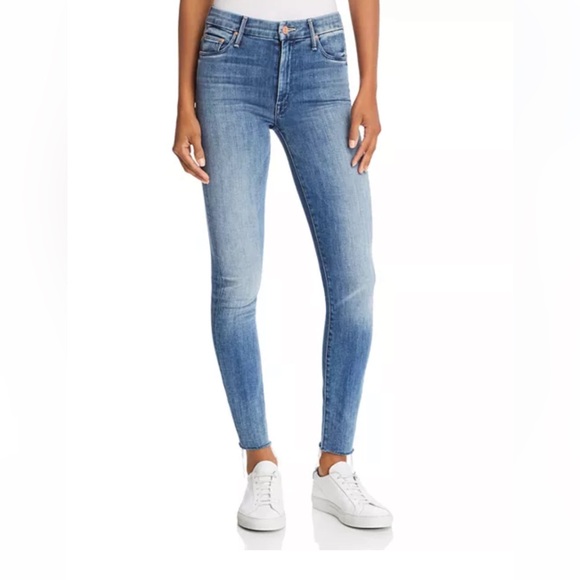 MOTHER Looker High-Rise Ankle Fray Skinny Jeans in Everything We Keep - Picture 2 of 11